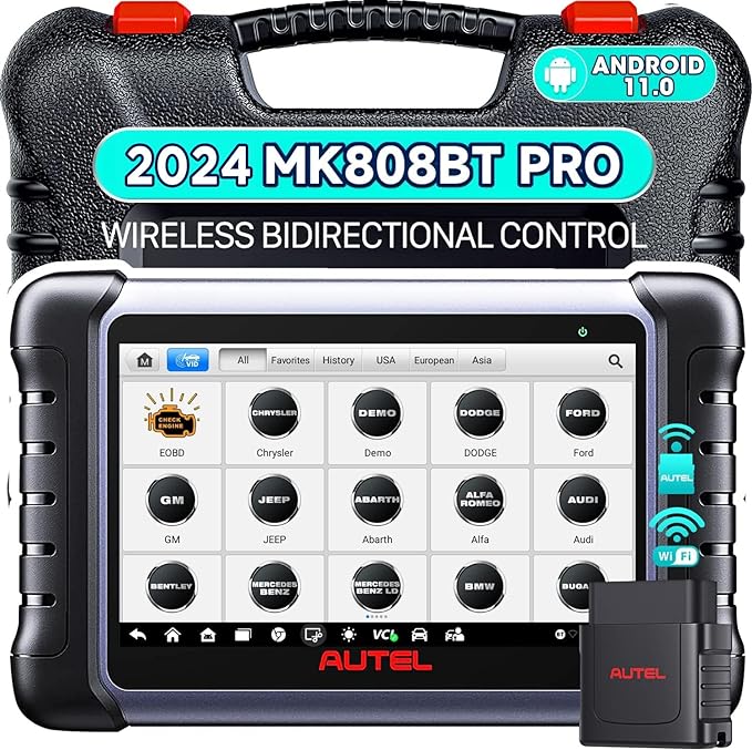 Autel MaxiCOM MK808BT PRO Full Bidirectional Tool Level-up of MK808S MX808S MK808Z MK808, OS 11, 4G+64G 2.4G&5G WIFI, Active Test, 28+ Service