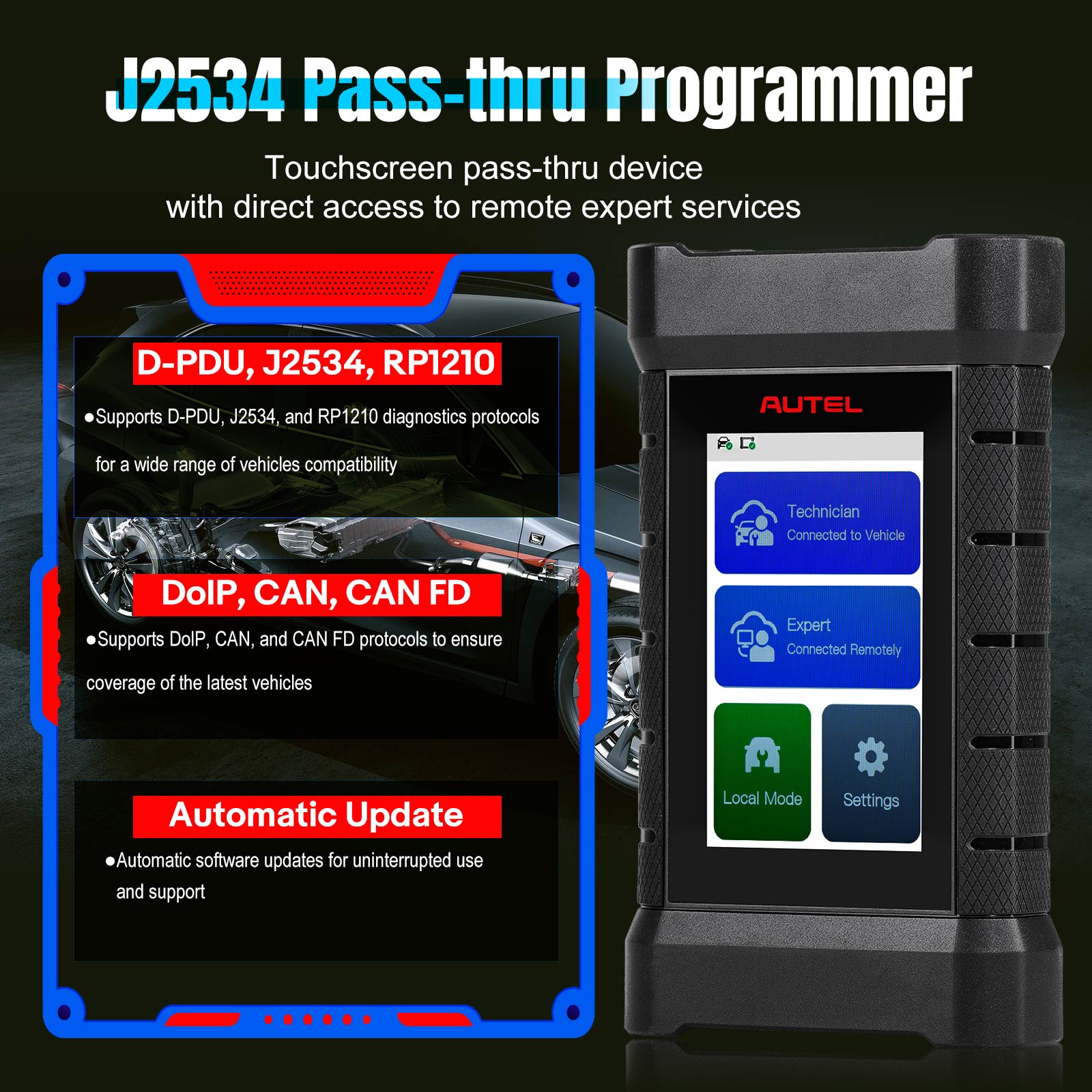 Autel MaxiFlash XLink J2534 Tool Remote Expert ECU Programming Device Work with PC, Mobile Phone and Autel Ultra, MS919, MS909