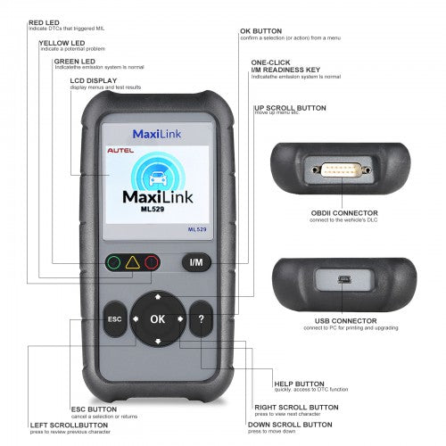 Autel MaxiLink ML529 OBD2 Scanner Diagnostic Tool Free Update