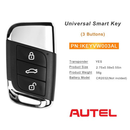 AUTEL IKEYVW003AL 3 Buttons 315/433 MHz