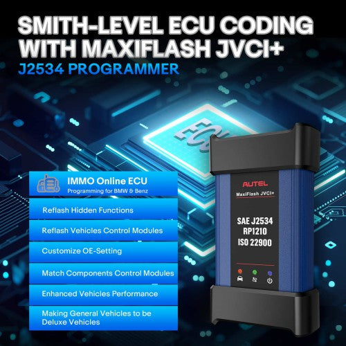 Autel MaxiFlash JVCI+ J2534 ECU Programming Device Work with IM608 II /IM608 PRO II