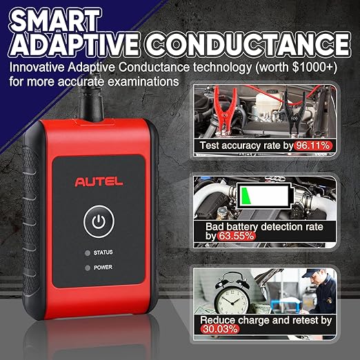 Autel Battery Tester MaxiBAS BT508 Update of BT506 6V 12V 100-2000 CCA Load Tester Auto Battery Analyzer Charging Cranking System,Adaptive Conductance All System Diagnostic Tool