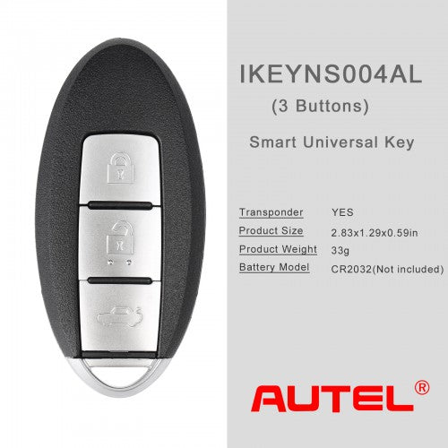 AUTEL IKEYNS003AL Nissan 3 Buttons Universal Smart Key (Trunk) 5pcs/lot